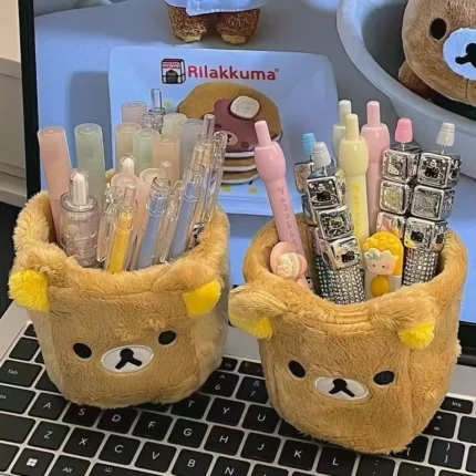 Plushes Pencil Holder Cosmetics Pen Container Kawaii Desk Accessories Office Organizer Kid Stationery Storage Box Gift